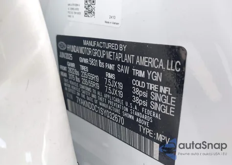 2025 Hyundai Ioniq 5 Sel z USA, uszkodzony, nr VIN 7YAKNDDC1SY032670